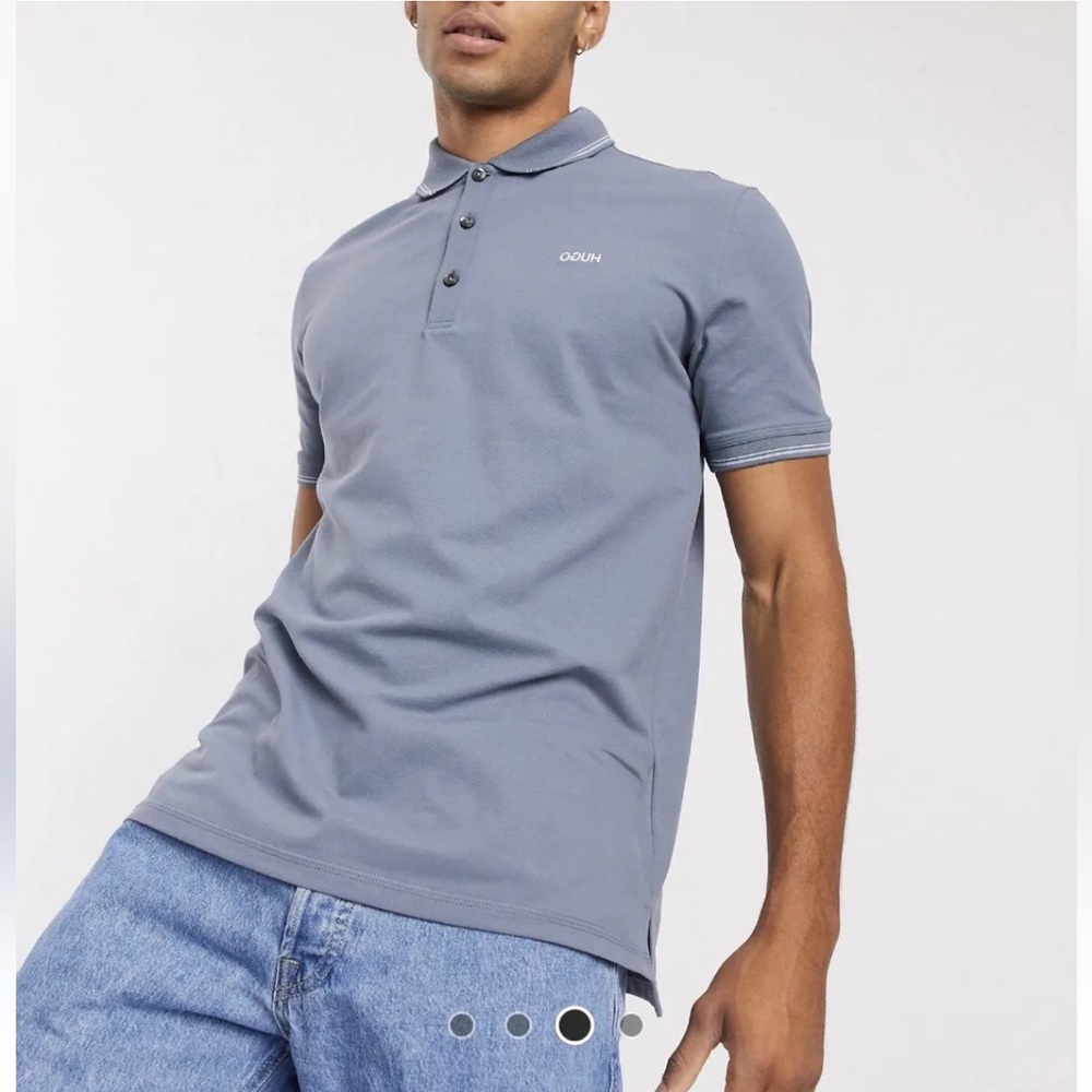 HUGO dinoso 203 contrast logo polo in gray
